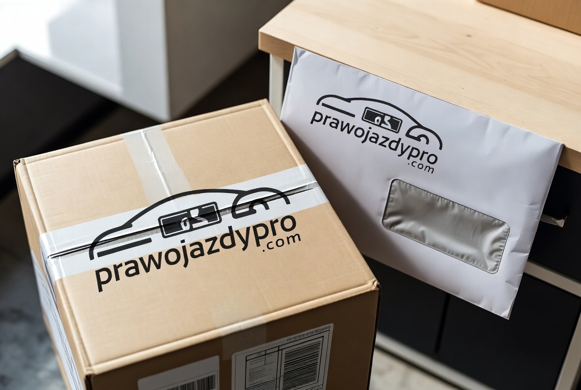 Branded box PrawoJazdyPro na biurku